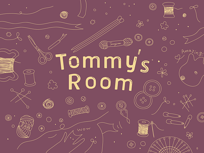 Tommy's room design hand drawn product red sewing winered