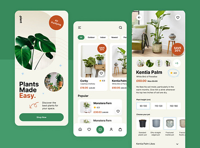 Plants Shop eCommerce Website e commerce ecommerce app mobile mobile design online shop plant app product page shop store front ui