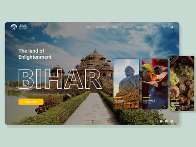 Website design| Bihar Tourism adobe xd design ui web