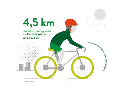 Stay active - cycling active benefits bicycle cycling exercises facts figures fitness green health human body human motion illusiconsinfographics illustration infographic numbers person riding sport training