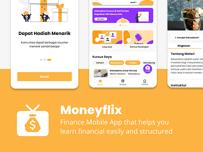 Moneyflix Mobile Application - Learning / Course Finance App course app finance app learning app mobile app mobile app design ui ui design ux ux design