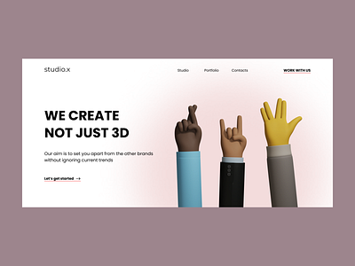 3D Illustration agency 3d clean concept design figma minimal tilda typography ui ux web