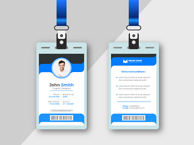 Office business id card with minimalist template smart objects