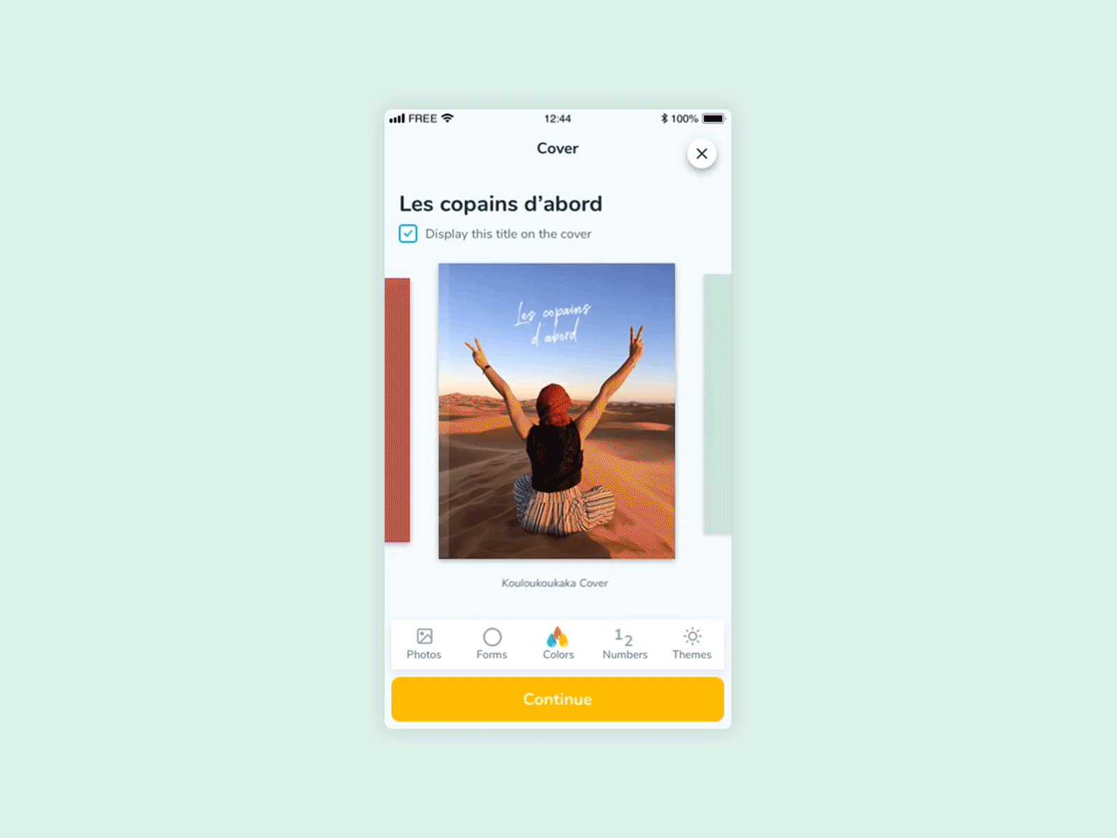 Album photo cover - Cheerz album cover animation animation gif app cheerz customisation design ui ux ux design