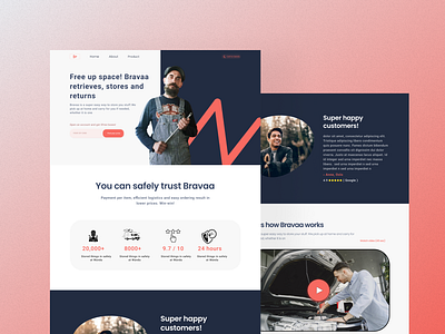 Retrieves, Stores & Returns Design Landing Page