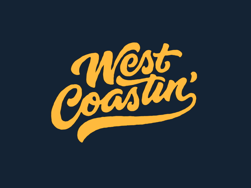 West Coastin' type loop gif write-on design motion calligraphic calligraphy