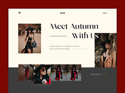 Main page landing for sale of designer coats concept design design landing travel home page landing logo ui ux