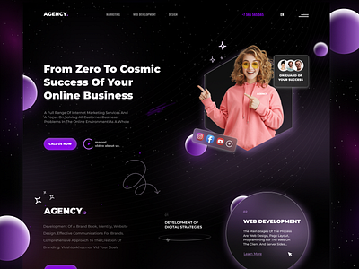 Website design concept for a digital agency