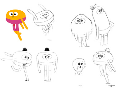 Blob animation character design illustration ui