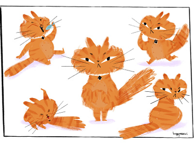 Nino cat animation character design children book illustration