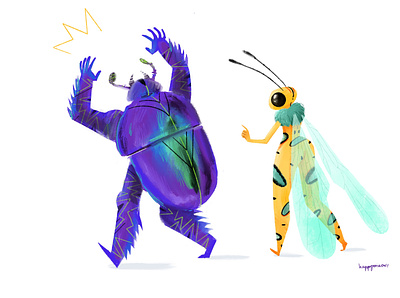 Bugs animation character design children book illustration