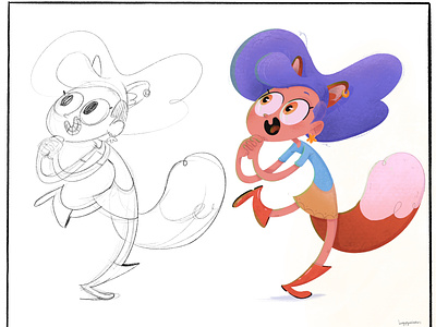 Marina fox animation character design children book comic illustration