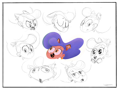Marina fox expressions animation character design children book comic illustration
