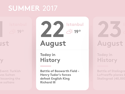 Today in History calendar. date. day. design. history. today. ui. weather.