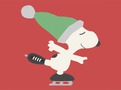 Skating Snoopy christmas flat holidays peanuts photoshop snoopy vector winter