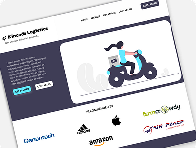 Logistics Landing Page app branding design figma logo ui ux vector