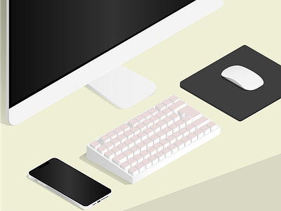 Isometric Desktop desktop illustration iphone isometric keyboard mouse