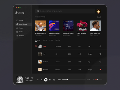 Winamp Redesign design ui