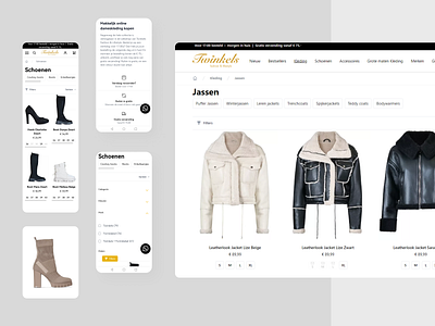 Fashion store category page clean design development fashion front end interface mobile product product page shop store ui web