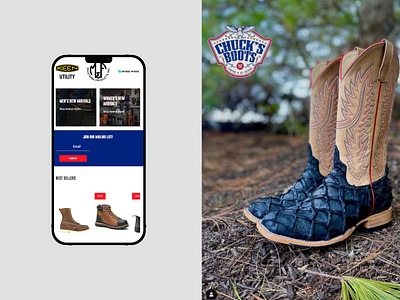 Chucks Boots mobile boots development front end interface marketplace mobile responsive store ui website