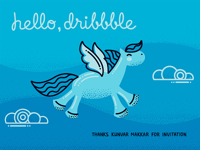 Hello, Dribbble illustration invitation