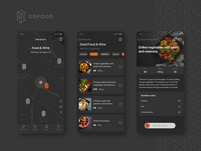 Gofood app concept app logo design ui