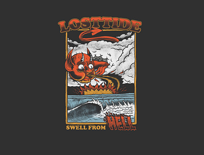 swell from hell branding design illustraion illustration surf surfing