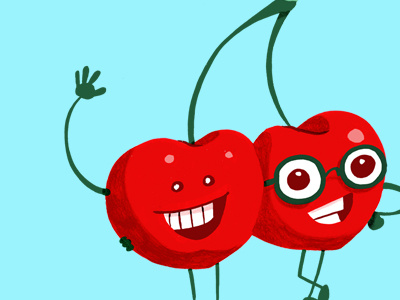 Cherry Pals cartoon cherries cherry food pals stock
