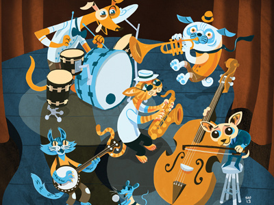 Dog n' Cat Band band banjo cat cats dog dogs drums mouse saxophone stock trumpet