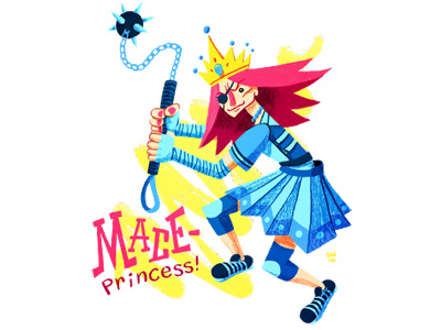 Mace Princess action blue feminist mace princess yellow