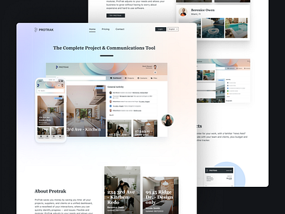 Protrak app landing page ui website