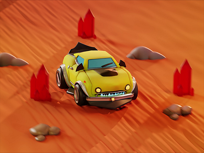 3D Car Animation - Desert 3d animation ar branding design graphic design illustration illustrator logo ui vector