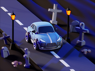 3D Car Animation - Death Road 3d animation ar branding design graphic design illustration illustrator logo minimal typography ui vector