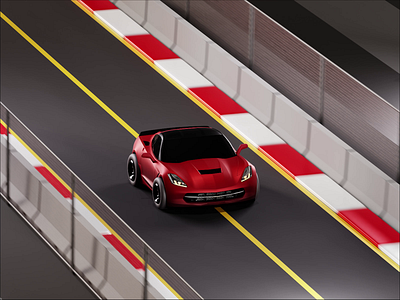 3D car animation - Racing Road 3d 3dblender 3dcar 3ddesgin animation blender design graphic design illustration illustrator motion graphics