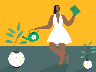 A girl with a watering can dailyui design girl graphic design graphics illustration illustrator people vector vector graphics