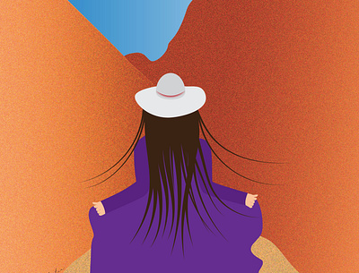 Girl in the coyote buttes art design dribbble graphic design illustration ui ux vector web