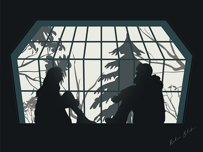 gazing out of the window art day design dribbble fall feel good graphic design illustration love nature romantic vector