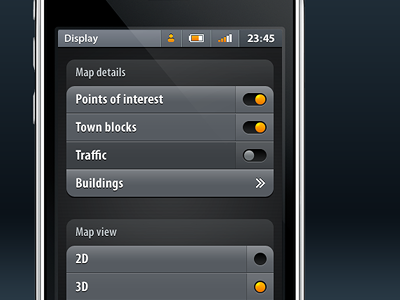 Application Settings GUI app apple application digital display grey gui interface iphone iphone application user interface