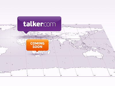 talker.com / coming soon clean coming soon corporate identity logo logotype orange purple talker.com teasing worldwide