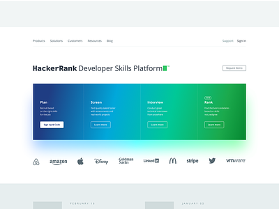 HackerRank Developer Skill Platform™ branding landing page marketing web design
