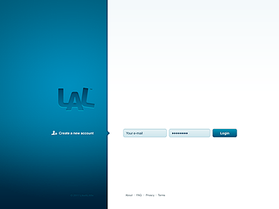 LAL / website / login screen blue login logotype simplicity webdesign