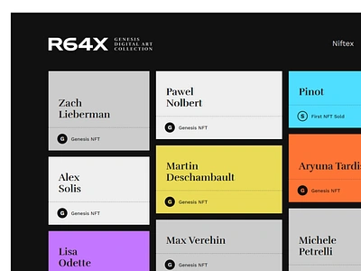 R64X.com / Update crypto flex tile layout landing page nft single scroll page ui web