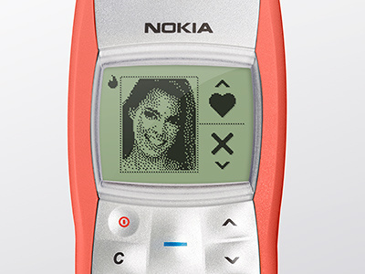 Nokia1100 + Tinder app concept fun nokia pixel dating tinder ux