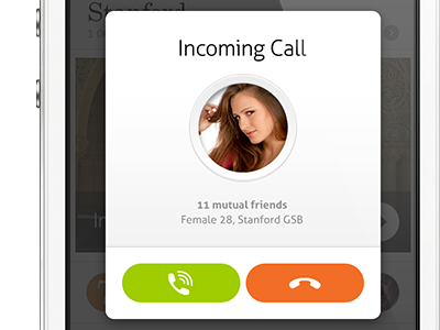 Incoming Call call circle clean iphone mobile retina simple simplicity ui