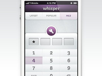 whisper / Password app iphone password retina whisper