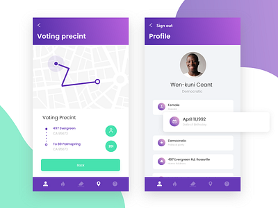 Politick App app colorfull design green ui uidesign ux uxdesign