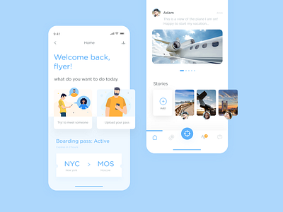 Flight & chat app #2 app colorfull design illustration slider ui uidesign ux uxdesign