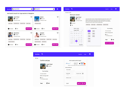 Take home UI design challenge - Expert booking website booking design results page ui