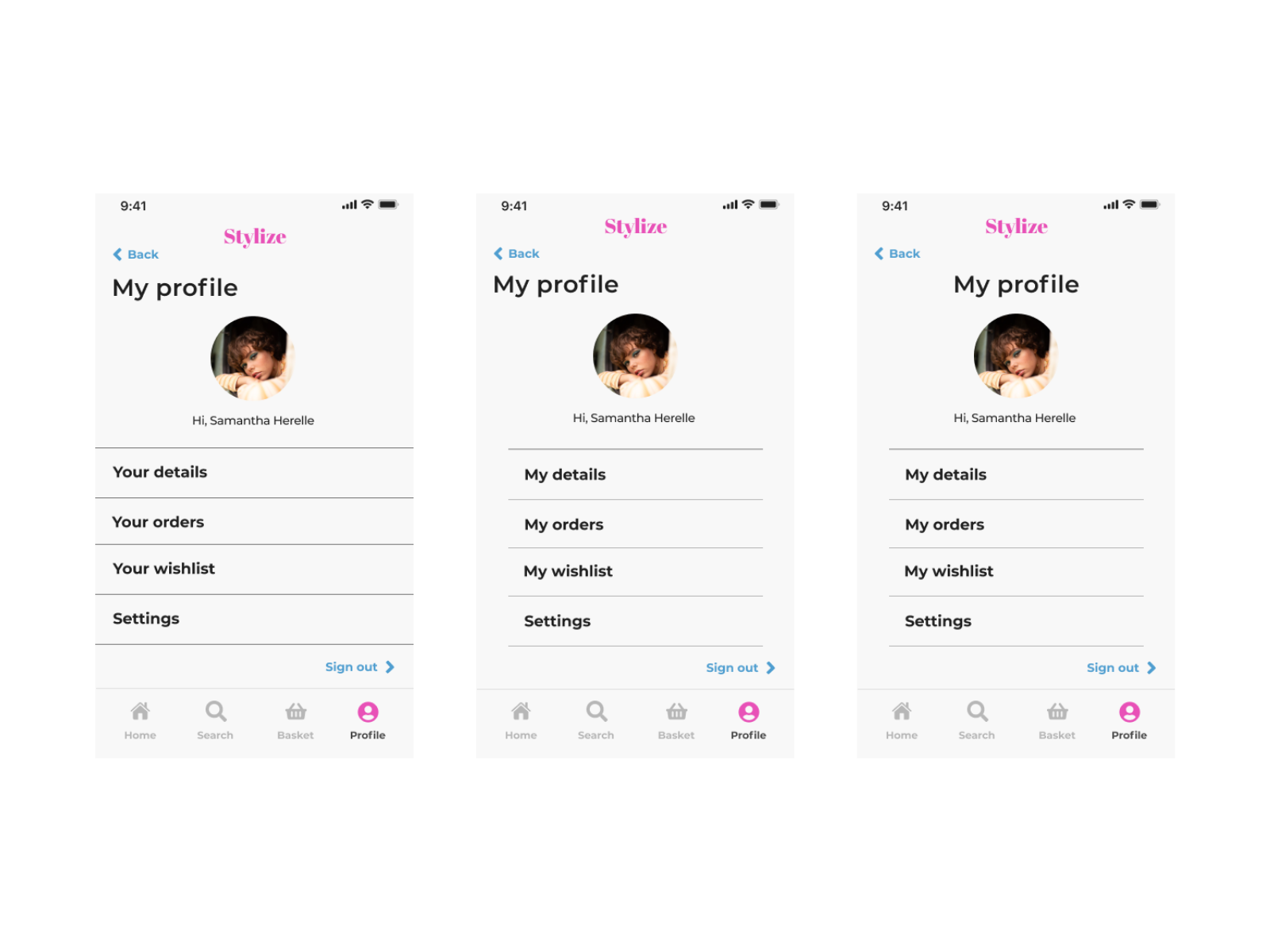 UI challenge: day 6 Create a user profile by Samantha Herelle on Dribbble