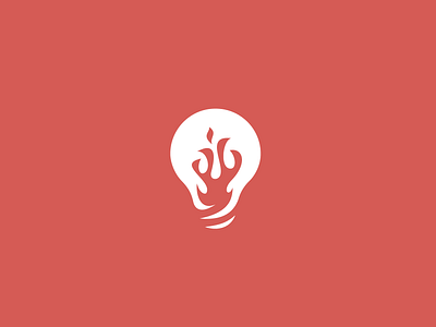 Inventing the fire branding design fire flame identity illustration invetion letter light lightbox lightbulb logo minimal simple vector
